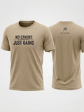 Noir Movement | No Chains Just Gains™ Sand Signature Tee